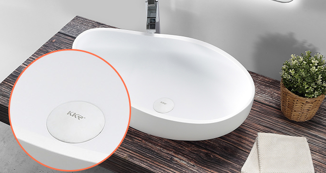 Spezielles Design weißes Waschbecken mit fester Oberfläche vom